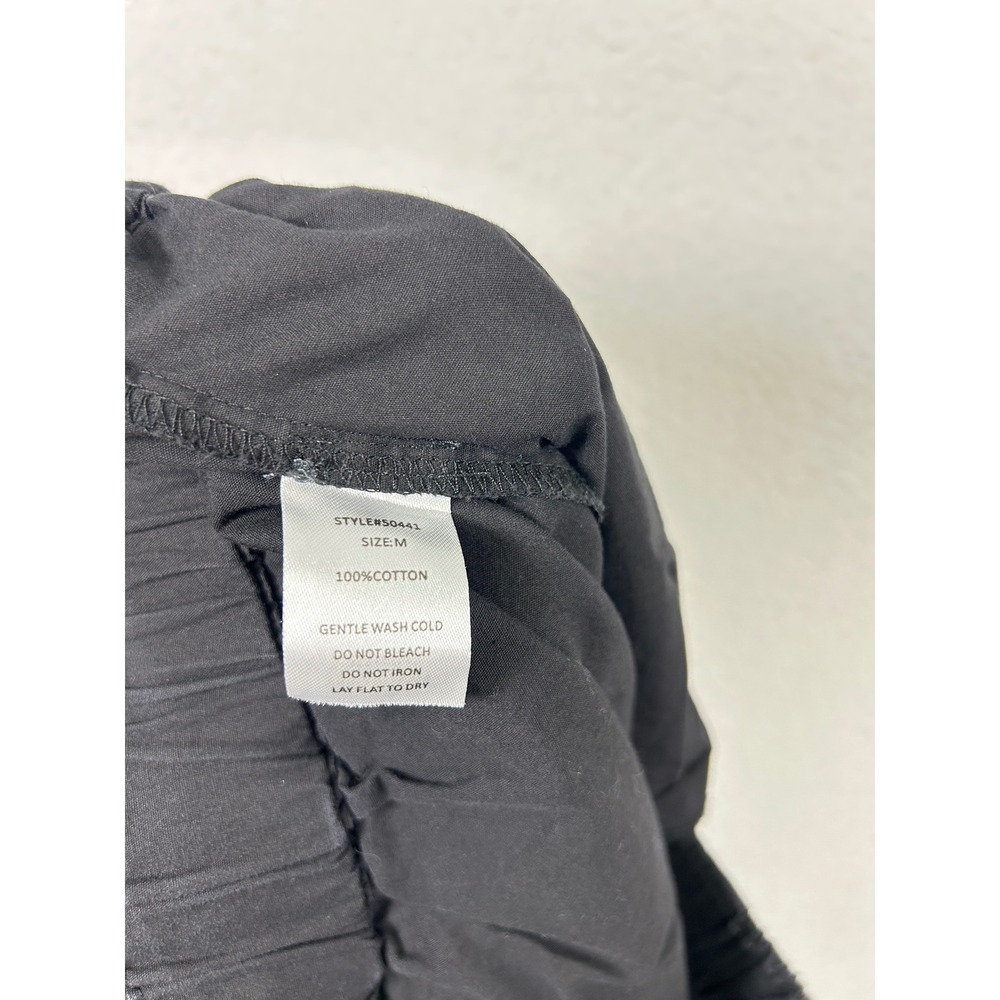 Breathable Minimalist Grade & Gather Women Med Black 100% Cotton Drawstring Pant - Picture 8 of 9